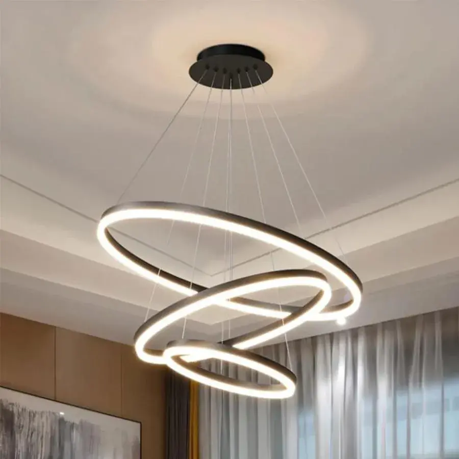 Lustra LED Casiana cu Telecomanda, 130W, Negru, Dimabila - imagine 5