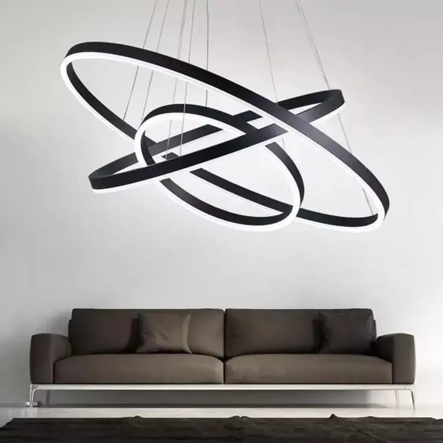 Lustra LED Casiana cu Telecomanda, 130W, Negru, Dimabila - imagine 6