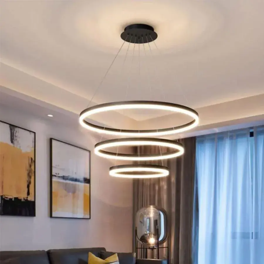 Lustra LED Casiana cu Telecomanda, 130W, Negru, Dimabila - imagine 7