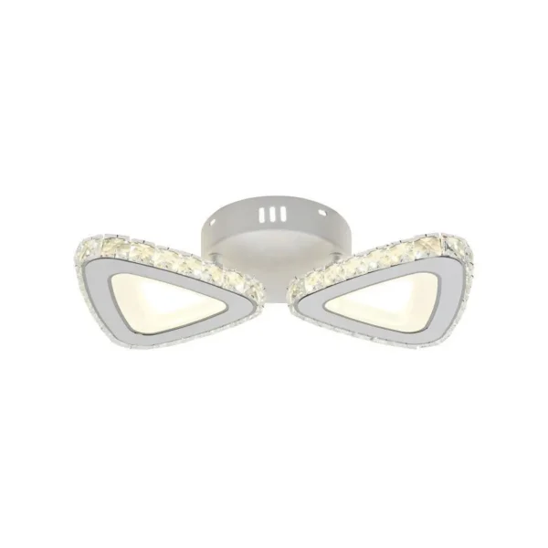 Lustra LED Cleon cu Telecomanda, 2.4Ghz, 56W, Acril si cristal, Alb - imagine 4
