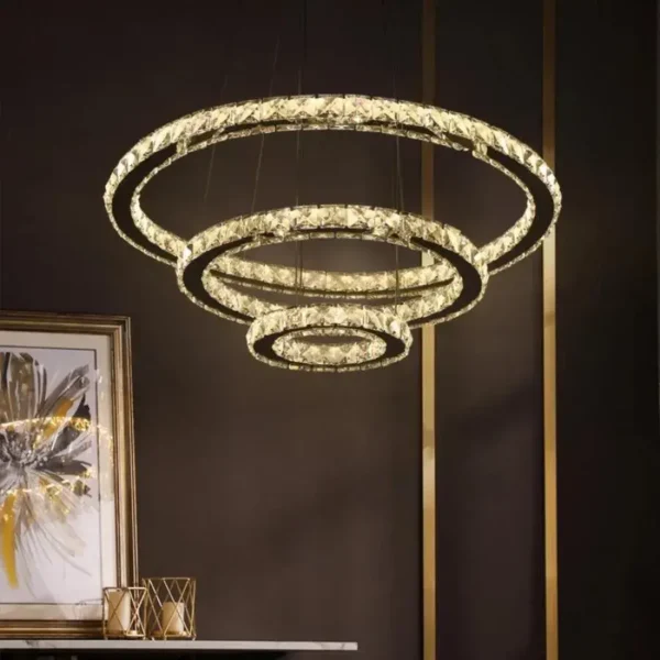 Lustra LED Cristal cu Telecomanda Hallie, 138W, Argintiu - imagine 5