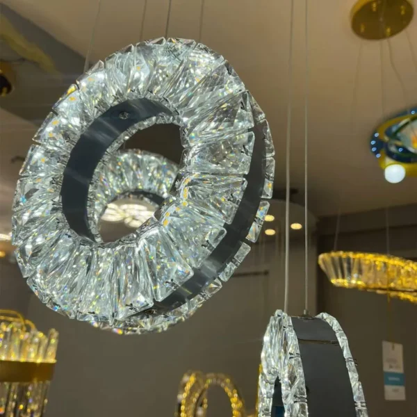 Lustra LED Cristal cu Telecomanda Yeliz 48W Argintiu - imagine 5