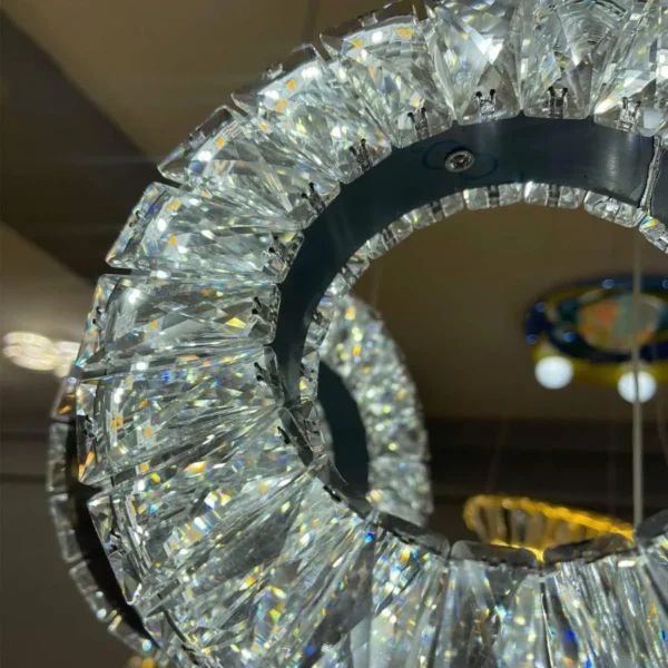 Lustra LED Cristal cu Telecomanda Yeliz 48W Argintiu - imagine 6