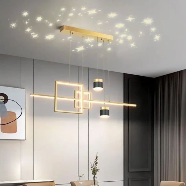 Lustra LED cu Telecomanda Denisse 64W Dimabila Auriu - imagine 2