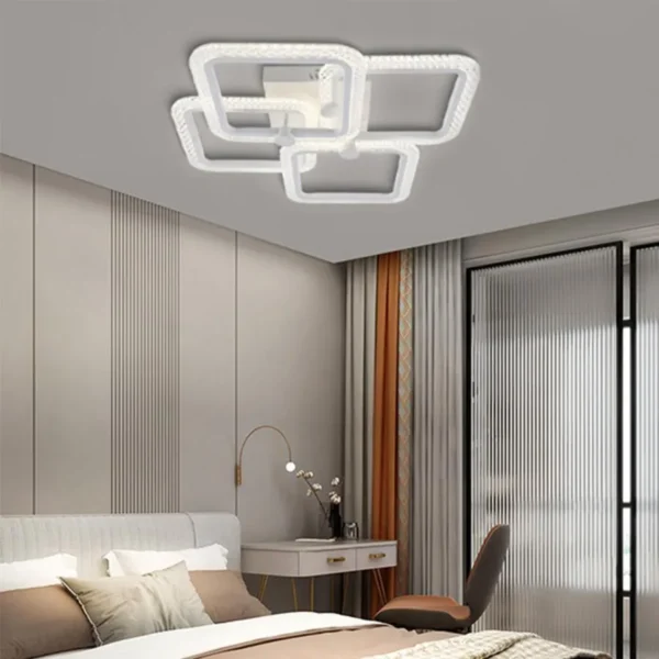 Lustra LED Faida cu Telecomanda, 2.4Ghz, 120W, Acril, Alb - imagine 3