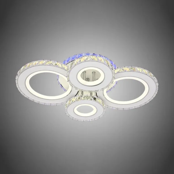 Lustra LED RGB Natara cu Telecomanda, 136W, Alb, RGB - imagine 4