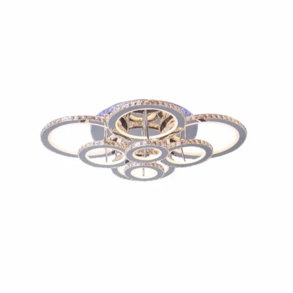 Lustra LED Cristal RGB cu Telecomanda Lia 182W Dimabila Alb Argintiu - imagine 4