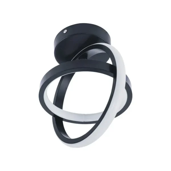 Lustra LED Sferana, 24W, Lumina Rece/Calda/Neutra, Negru, Acril - imagine 5