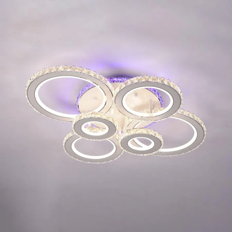 Lustra LED Shayma cu Telecomanda, 238W, Alb, RGB - imagine 2