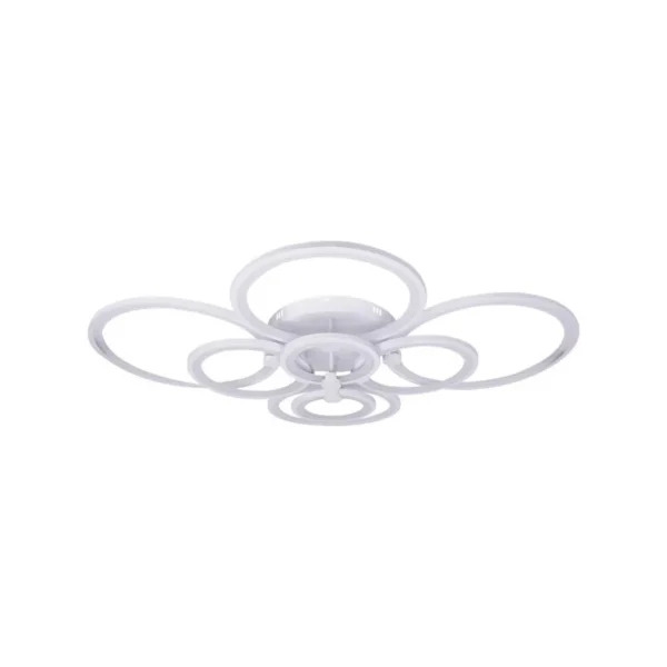 Lustra LED cu Telecomanda Asteria 264W 8 Cercuri Dimabila Alb - imagine 3