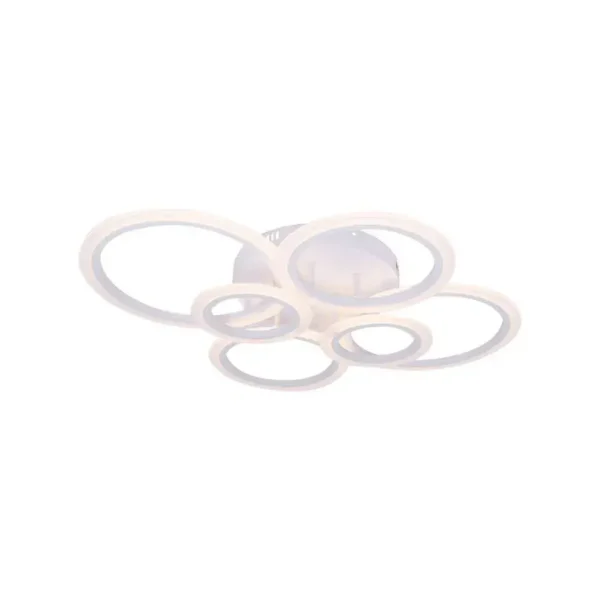 Lustra LED cu Telecomanda Brigitte 6 Cercuri 100W Lumina Rece/Calda/Neutra Dimabila Alb - imagine 5