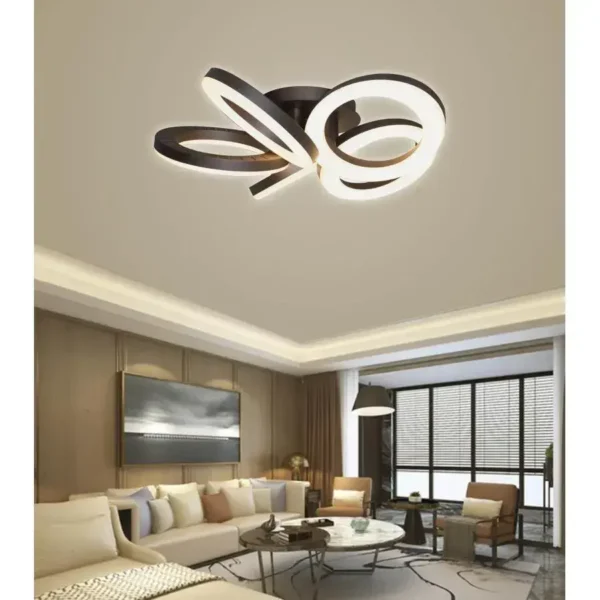 Lustra LED cu Telecomanda Cezara, 120W, Maro, Dimabila - imagine 4