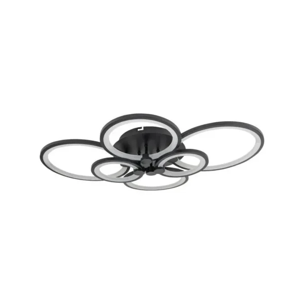 Lustra LED cu Telecomanda Dora 152W Dimabila Negru - imagine 7