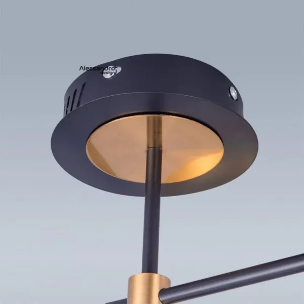 Lustra LED cu Telecomanda Grupces, 110W, Dimabila, Negru cu Auriu - imagine 7