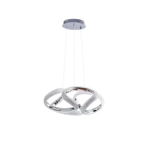 Lustra LED cu Telecomanda Iulia, 80W, Dimabila, Crom - imagine 6