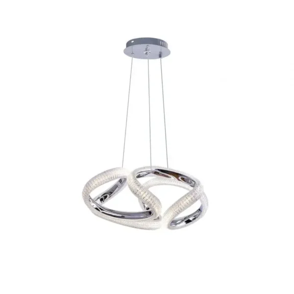 Lustra LED cu Telecomanda Iulia, 80W, Dimabila, Crom - imagine 8
