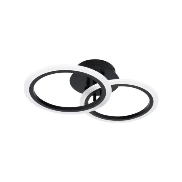 Lustra LED cu Telecomanda Ollive 32W Dimabila Alb Negru - imagine 6