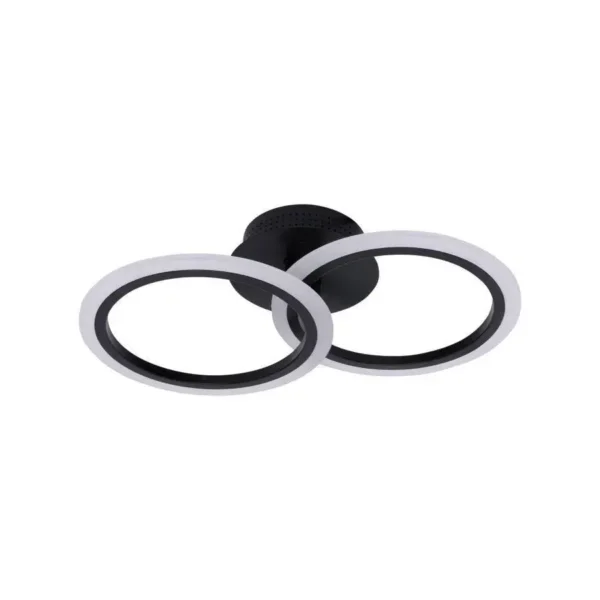 Lustra LED cu Telecomanda Ollive 32W Dimabila Alb Negru - imagine 8