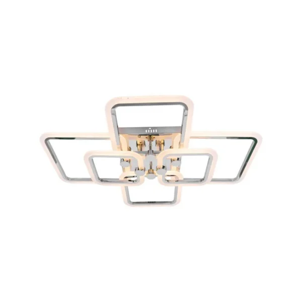 Lustra LED cu Telecomanda Tazara, 200W, Crom, Acril - imagine 6