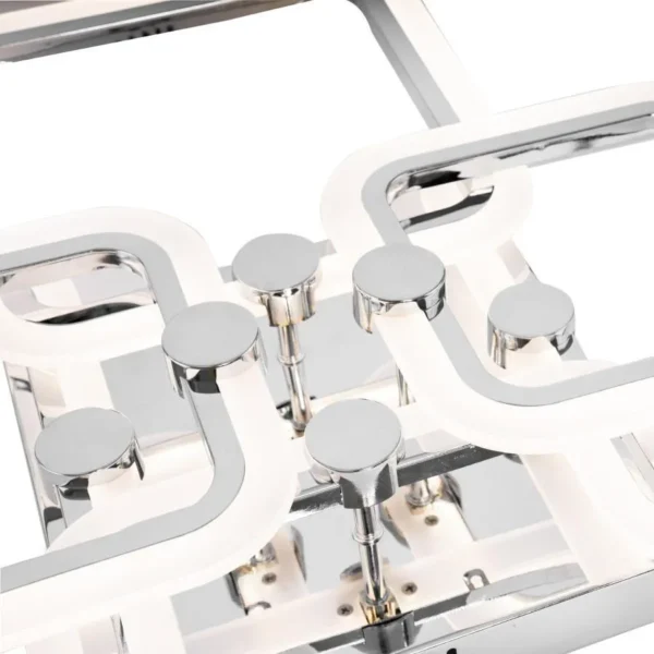 Lustra LED cu Telecomanda Tazara, 200W, Crom, Acril - imagine 8