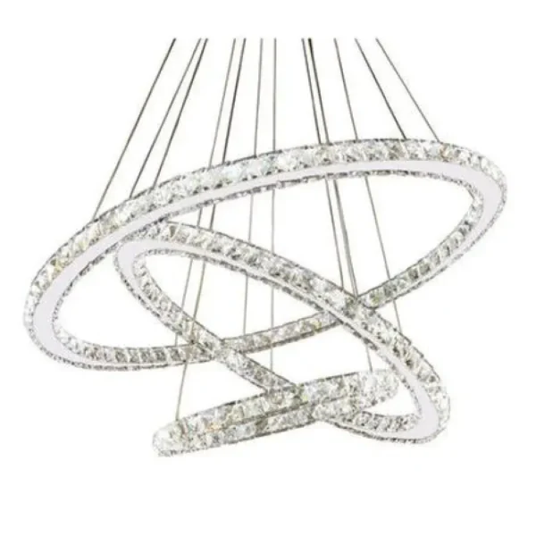 Lustra LED Cristal cu Telecomanda Teatru 36W Argintiu - imagine 6