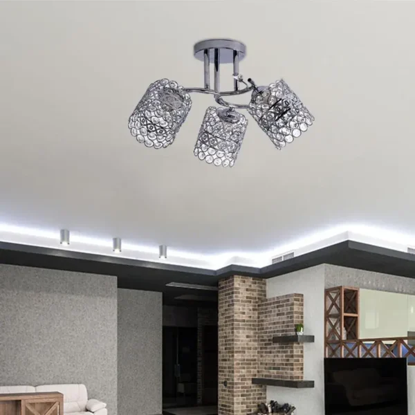 Lustra Maribela, 3*E27, Crom, Metal si Cristal - imagine 5
