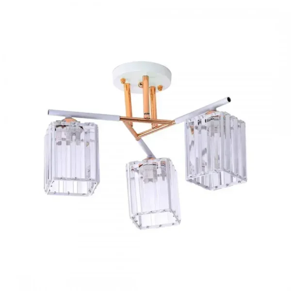 Lustra Mirabela, 3*E27, Auriu, Metal si Cristal - imagine 3
