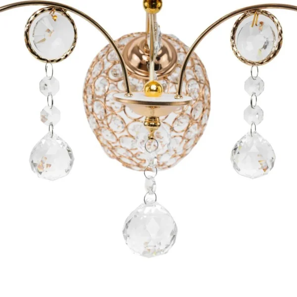 Lustra Pleiones, 3*E27, Metal si Cristal, Auriu - imagine 6