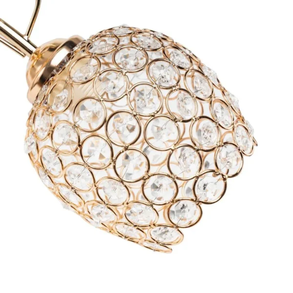 Lustra Pleiones, 3*E27, Metal si Cristal, Auriu - imagine 7