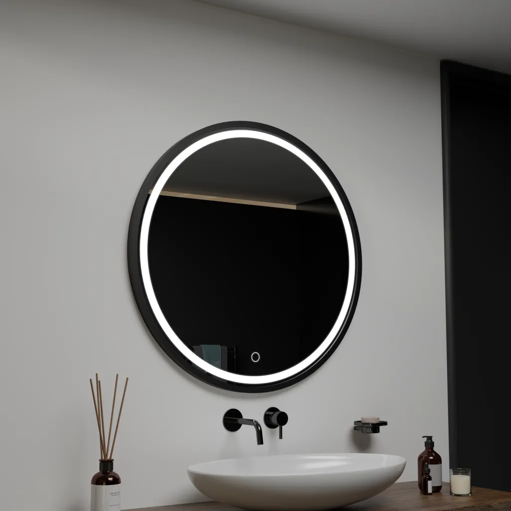 Oglinda LED Touch Pavale Rama Neagra 60×60 cm Colectia Korman