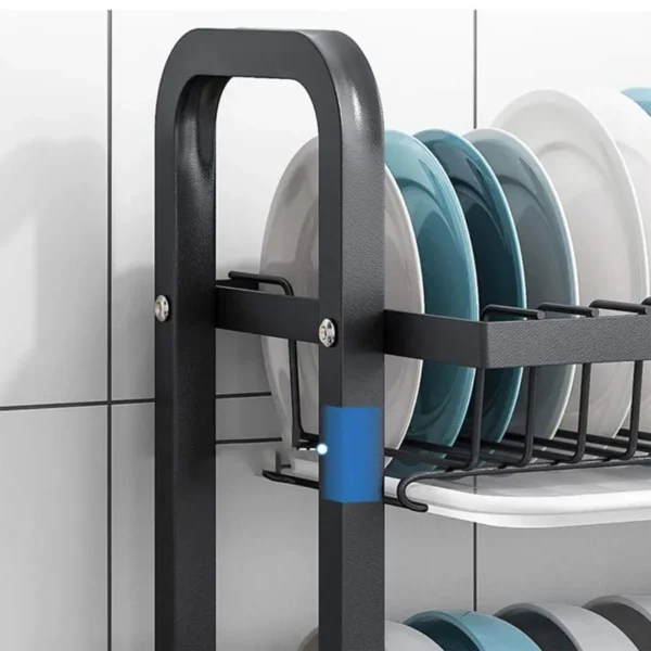 Organizator pentru Uscat Vasele 2 Nivele Negru - imagine 4