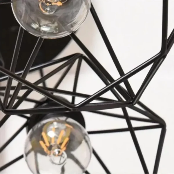 Pendul Diamant, 3*E27, Negru, Metal, 6630/3R - imagine 6