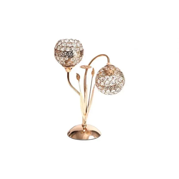 Veioza Daniela, 2*E27, Auriu, Metal si Cristal - imagine 3