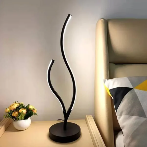 Veioza LED Minos, 48W, Lumina Rece/Calda/Neutra, Metal si Acril, Negru - imagine 2