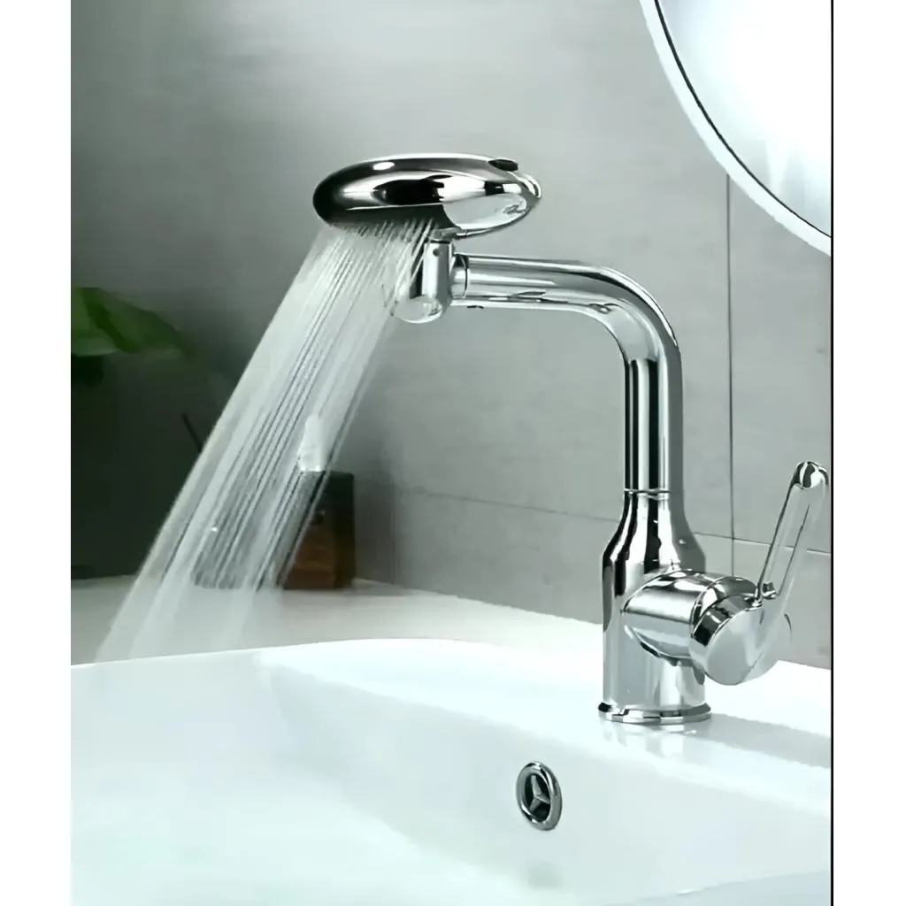 Baterie Lavoar Cartus Ceramic Pipa Rotativa Crom Lucios Racorduri Incluse EC02