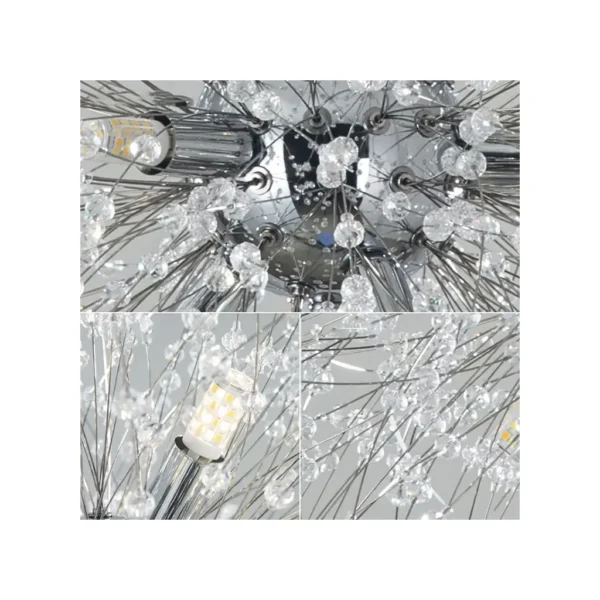 Candelabru Cristal Rayan 6 x G9 Diametru 38cm Crom - imagine 2