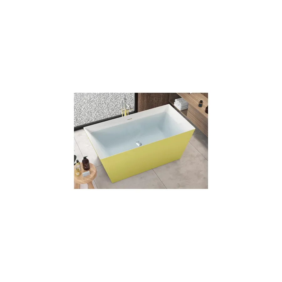 Cada Freestanding, Drepuntghiulara, Acril, Lemon Yellow, 170×78×60 Cm