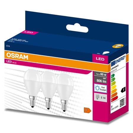 Set 3 Bec LED E14 P45 6.5W(60W) 806 lm Osram