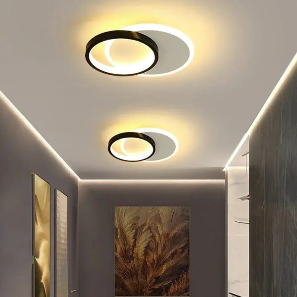 Aplica LED SMALON, 27W, 2 Cercuri, lumina Rece/Calda/Neutra, Alb Negru - imagine 2