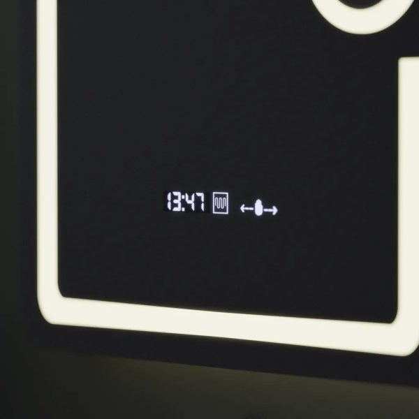 Oglinda LED Rectangulara, 60x80cm, Eclat MotionGlow Marcello, Ceas & Termometru, Sistem Dezaburire, Lupa Cosmetica, Dimabila - imagine 2