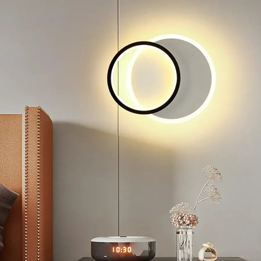 Aplica LED SMALON, 27W, 2 Cercuri, lumina Rece/Calda/Neutra, Alb Negru