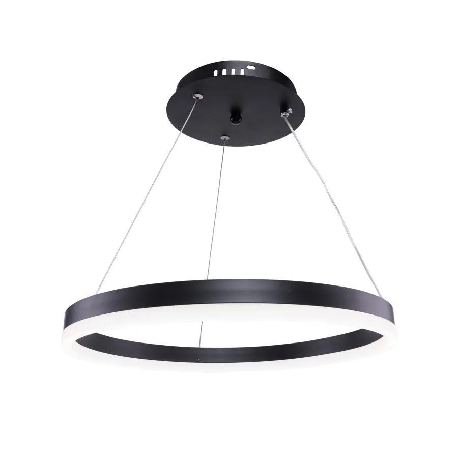 Lustra LED suspendata cu telecomanda AZARIAH 50W, 1 Cerc, lumina Rece/Calda/Neutra, Dimabila, Negru, Inaltime Reglabila