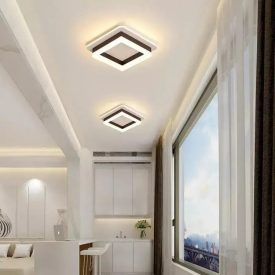 Lustra LED FERIGA 32W, Patrata, lumina Rece/Calda/Neutra , Maro