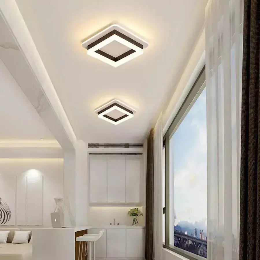 Lustra LED FERIGA 32W, Patrata, lumina Rece/Calda/Neutra , Maro