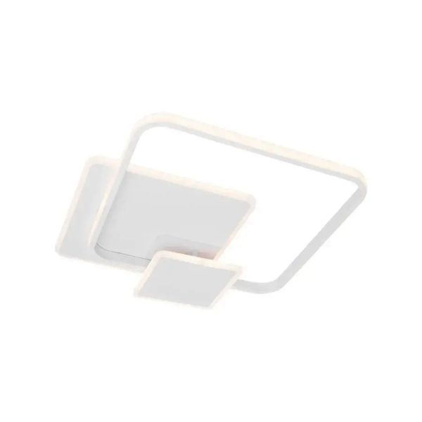 Lustra LED cu telecomanda SANDRA, 75W, 3 Patrate, lumina Rece/Calda/Neutra, Dimabila, Alb - imagine 4