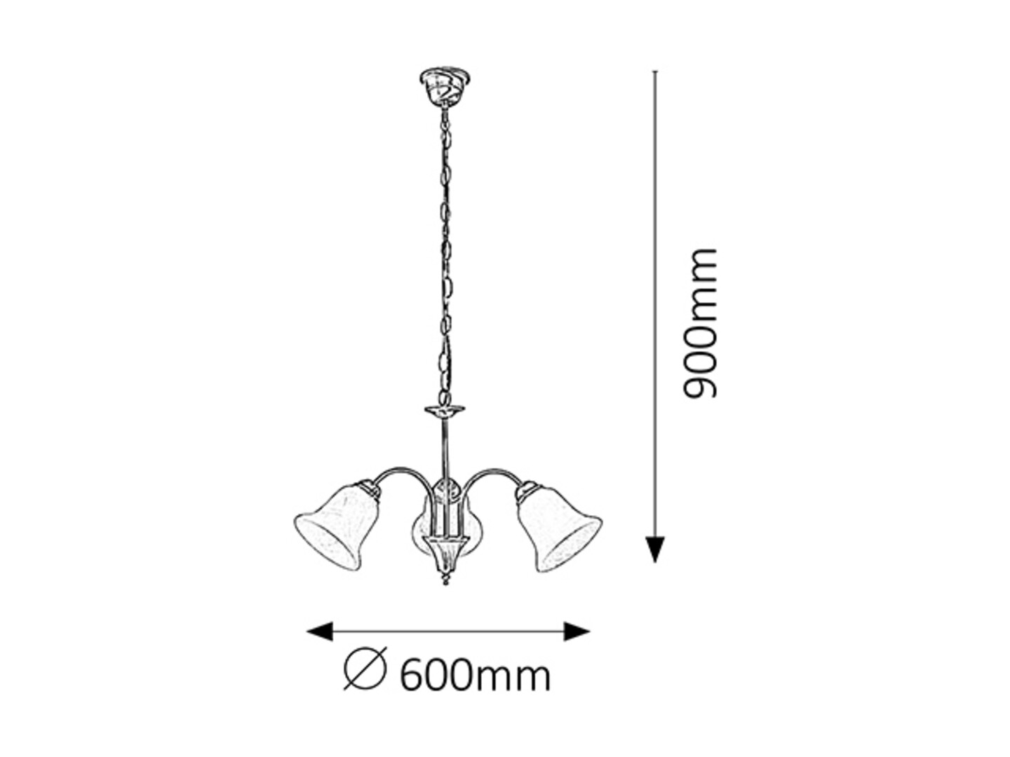 Candelabru Stil Clasic 3XE14 Metal/Sticla - Francesca - imagine 4