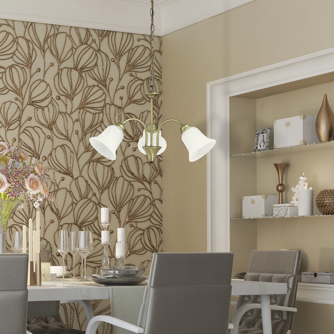 Candelabru Stil Clasic 3XE14 Metal/Sticla - Francesca - imagine 5