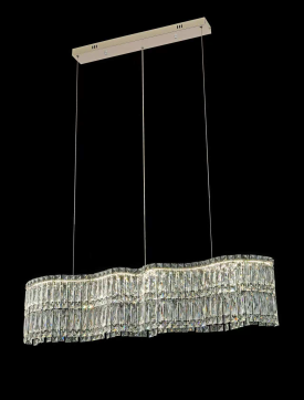 Candelabru Cristal LED cu Telecomanda Regalis, Lungime 58cm, Crom Lucios, Inaltime Reglabila