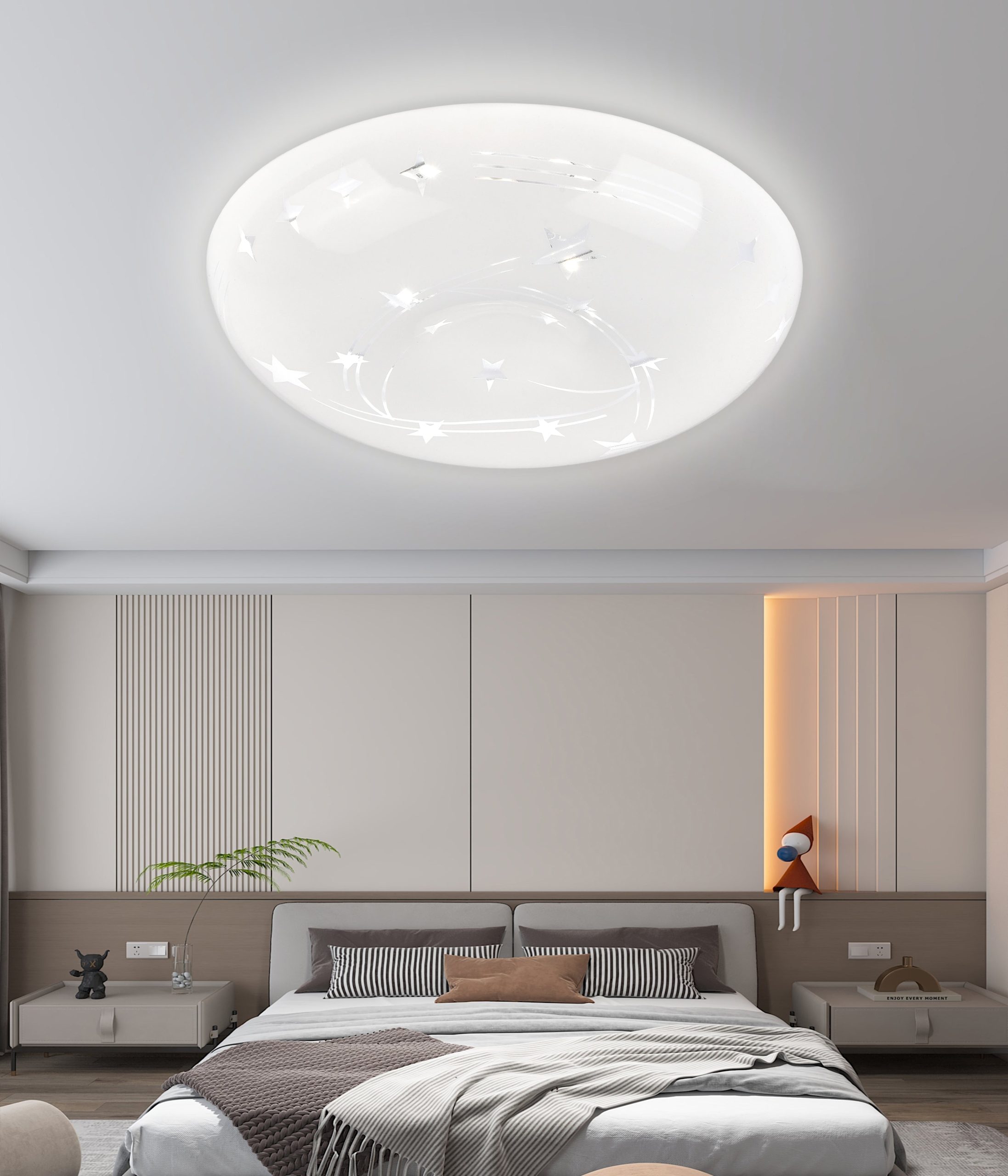 Plafoniera LED Stele 23 cm, 22W, 3000K / 4000K / 6000K, Alb, Metal si Acril