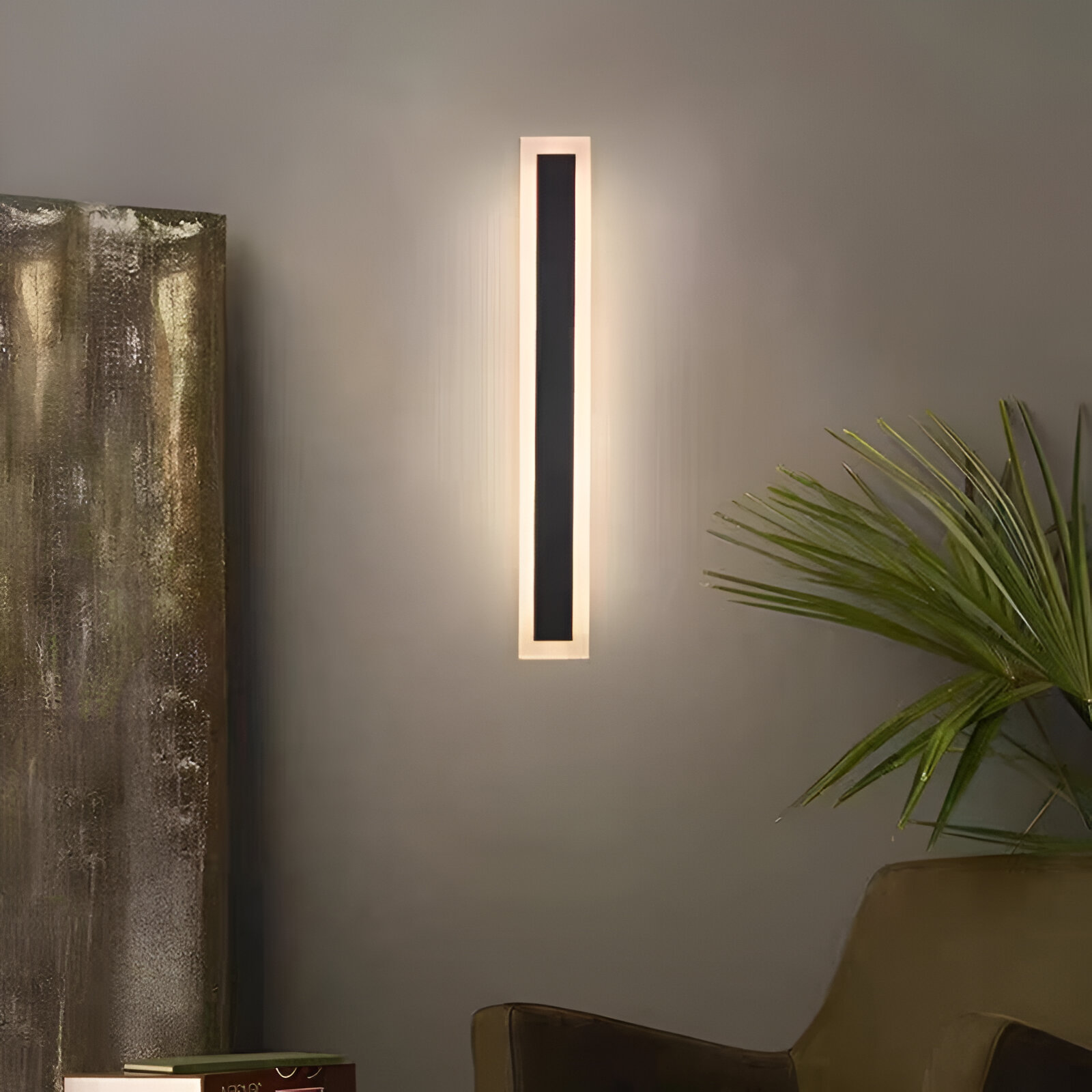 Aplica LED de Exterior Mack, Lungime 30cm, 4W, IP65, Metal, Liniar, Negru